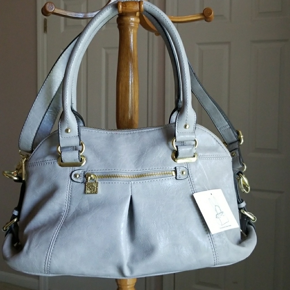 Anne Klein shoulder bag in soft gray color. NWT